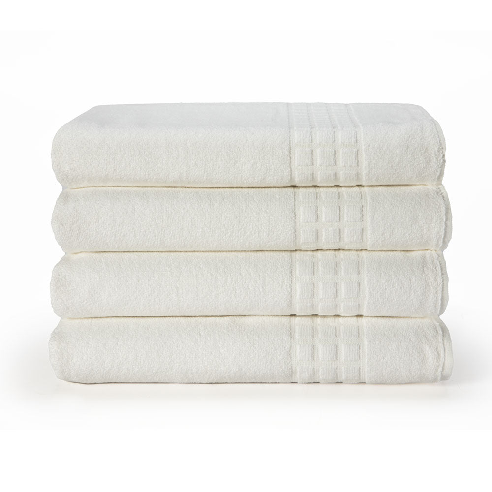 City Professional Bath Towel White 55.1 x 27.6 in – 410 GSM Cotton Blend for Hospitality